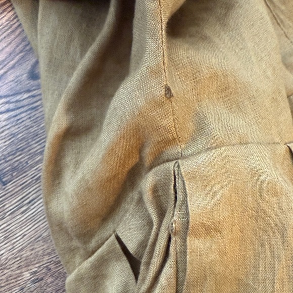 BANANA REPUBLIC Linen Balloon-Sleeve Mini Dress Size 10. Dry Mustard Color. - Picture 14 of 15